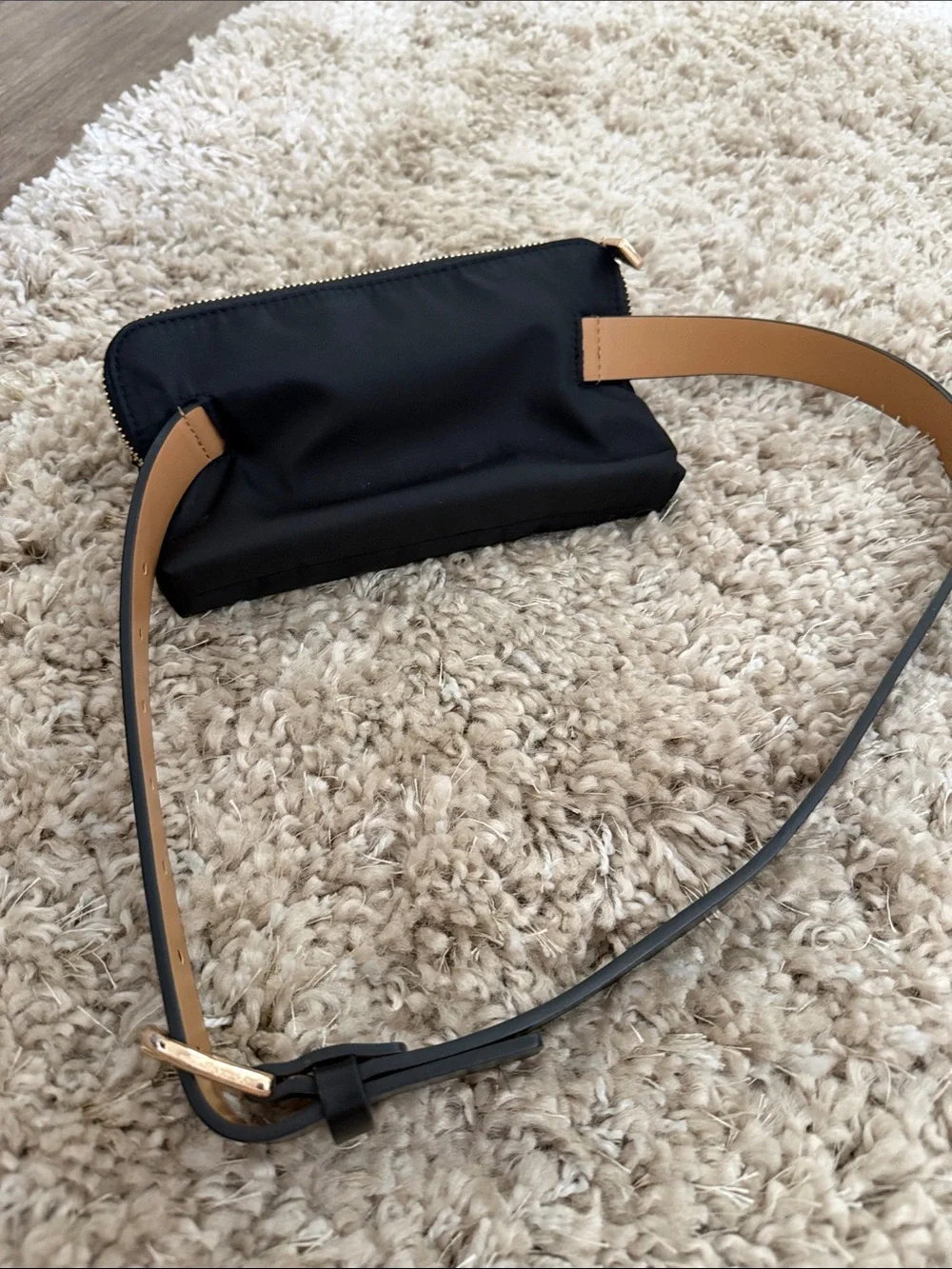 kate spade Black Nylon Mini Belt Bag with Gold Hardware